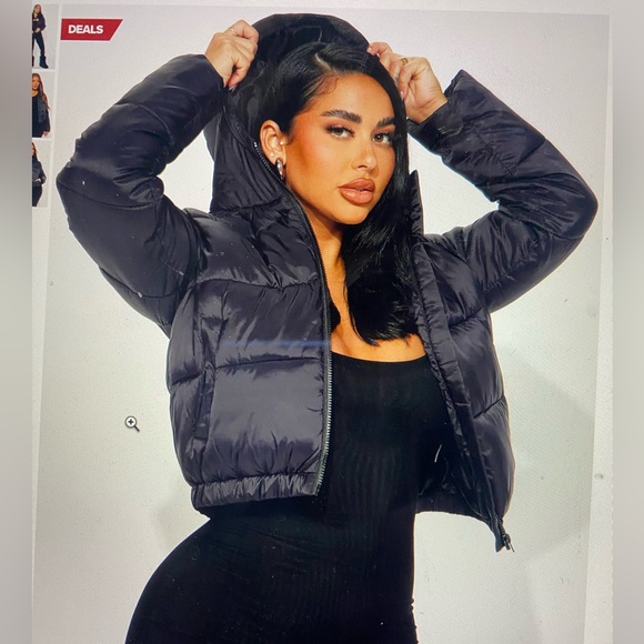 Fashion Nova Black Puffer Jacket - Picture 5 of 5